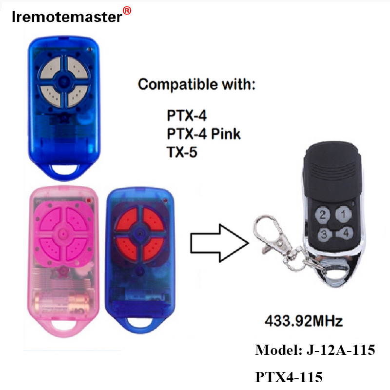 Fun PTX4 433.92 MHz Gate Garage ilekun isakoṣo latọna jijin Yiyi koodu